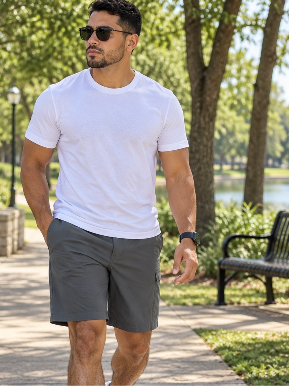 The North Face Men’s 36 Gray Hiking Cargo Shorts Outdoor Trail